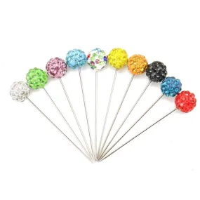 Rhinestone Ball Hijab Pins - Multi Colour 6 pieces