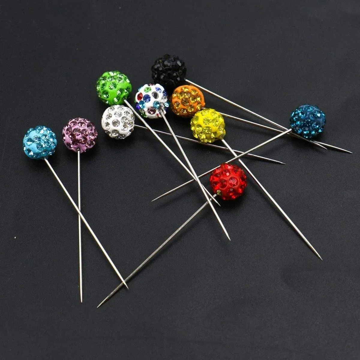Rhinestone Ball Hijab Pins - Multi Colour 6 pieces