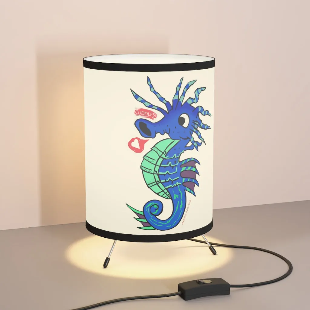 Scribblers the Seahorse Tripod Lamp with High-Res Printed Shade, US/CA plug