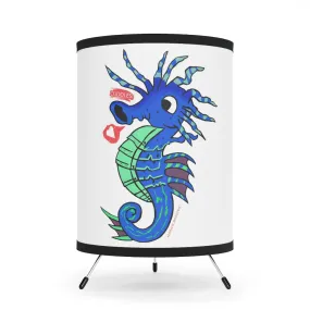 Scribblers the Seahorse Tripod Lamp with High-Res Printed Shade, US/CA plug