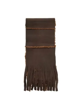 Shearling Panel Wool Scarf