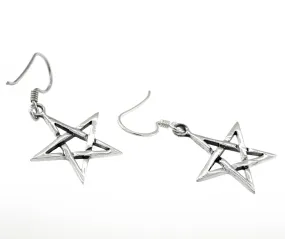 Silver Pentagram Earrings