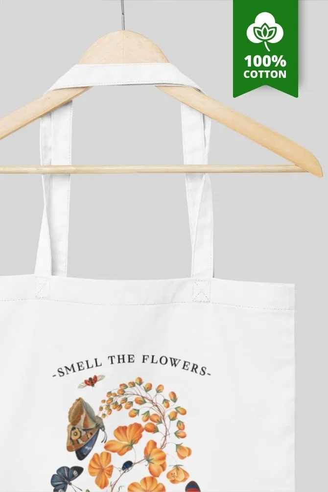 Smell The Flowers Zipper Tote Bag