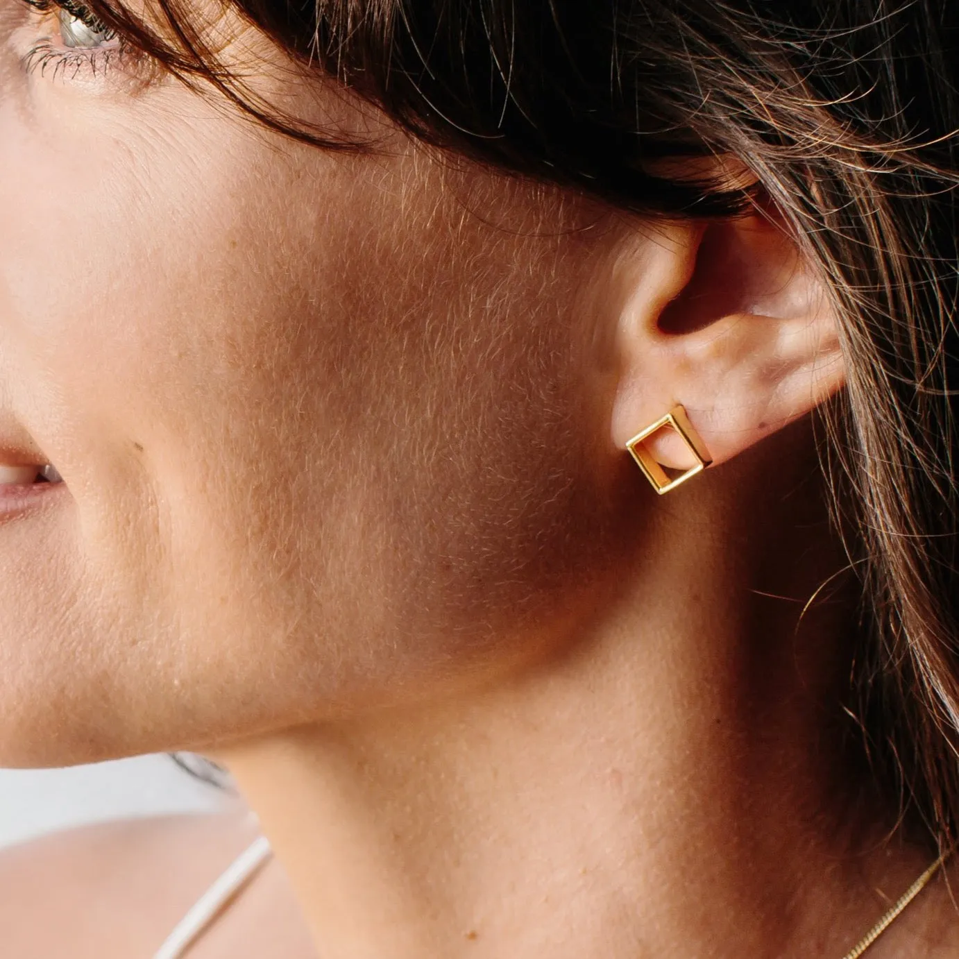 Square Earrings - Vermeil