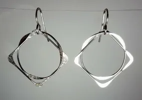 Sterling Large Square & Circle Earring