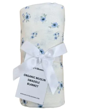 Swaddle Blanket - Blue Floral