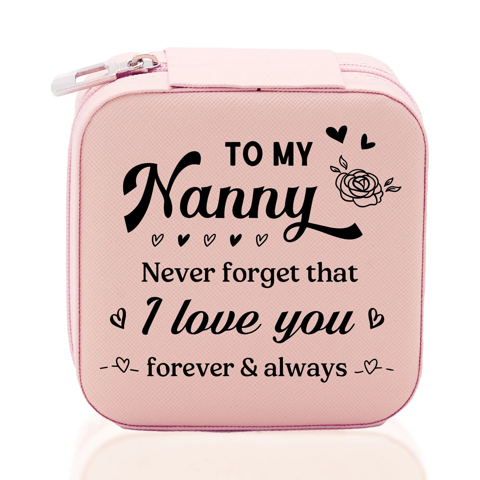 To My Nanny Never Forget That I Love You Forever & Always Cotton Canvas Tote Bag Birthday Gift From Grandkids to Grandma Jewelry Box Gift