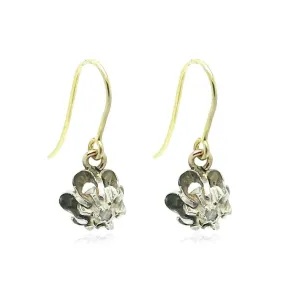 Vintage Silver 9ct Gold Foil Backed Diamond Drop Earrings