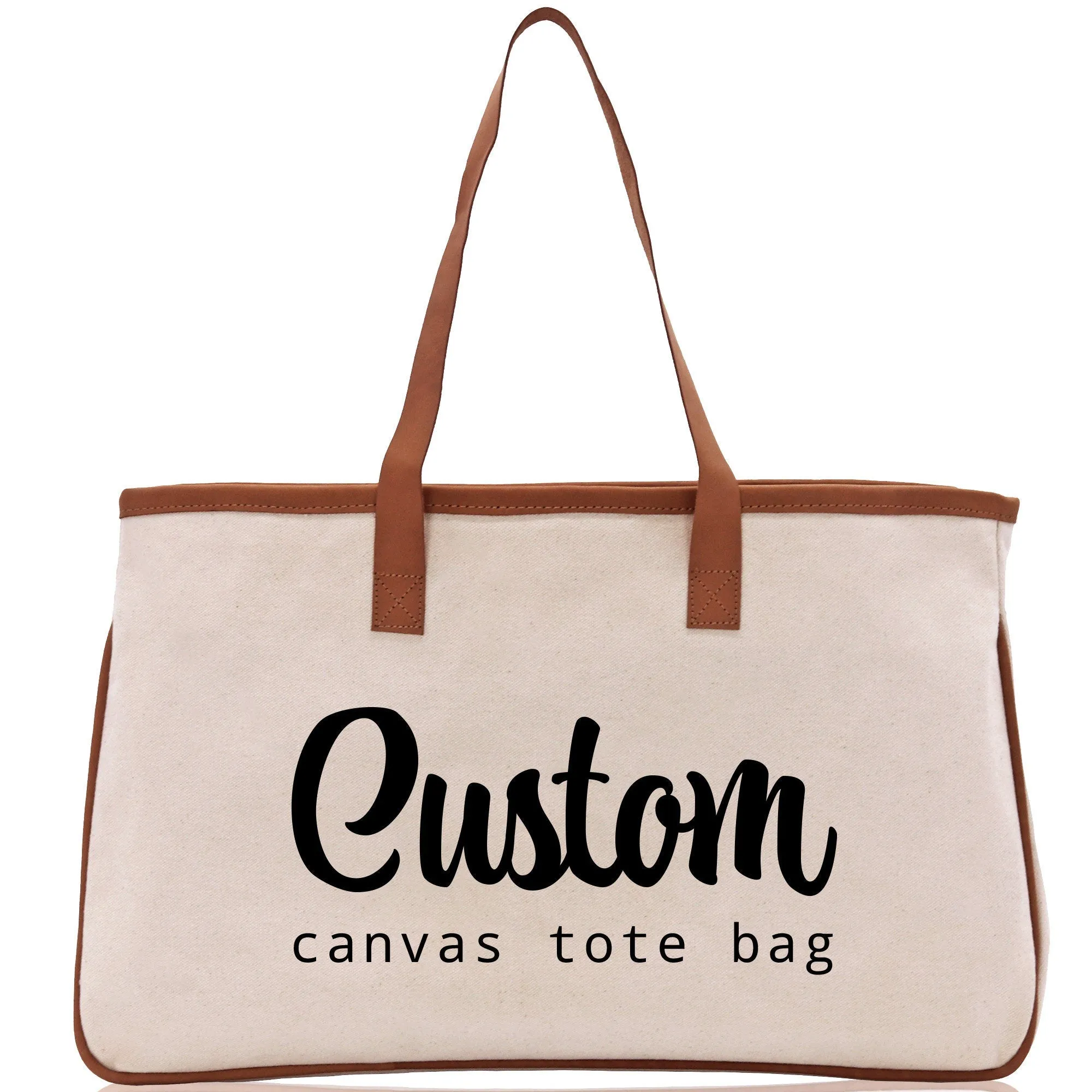 Wedding Custom Name Cotton Canvas Tote Bag Personalized Bridal Shower Gift Honeymoon Gift Customize Wedding Gift Bridesmaid Gift (PTB1015)