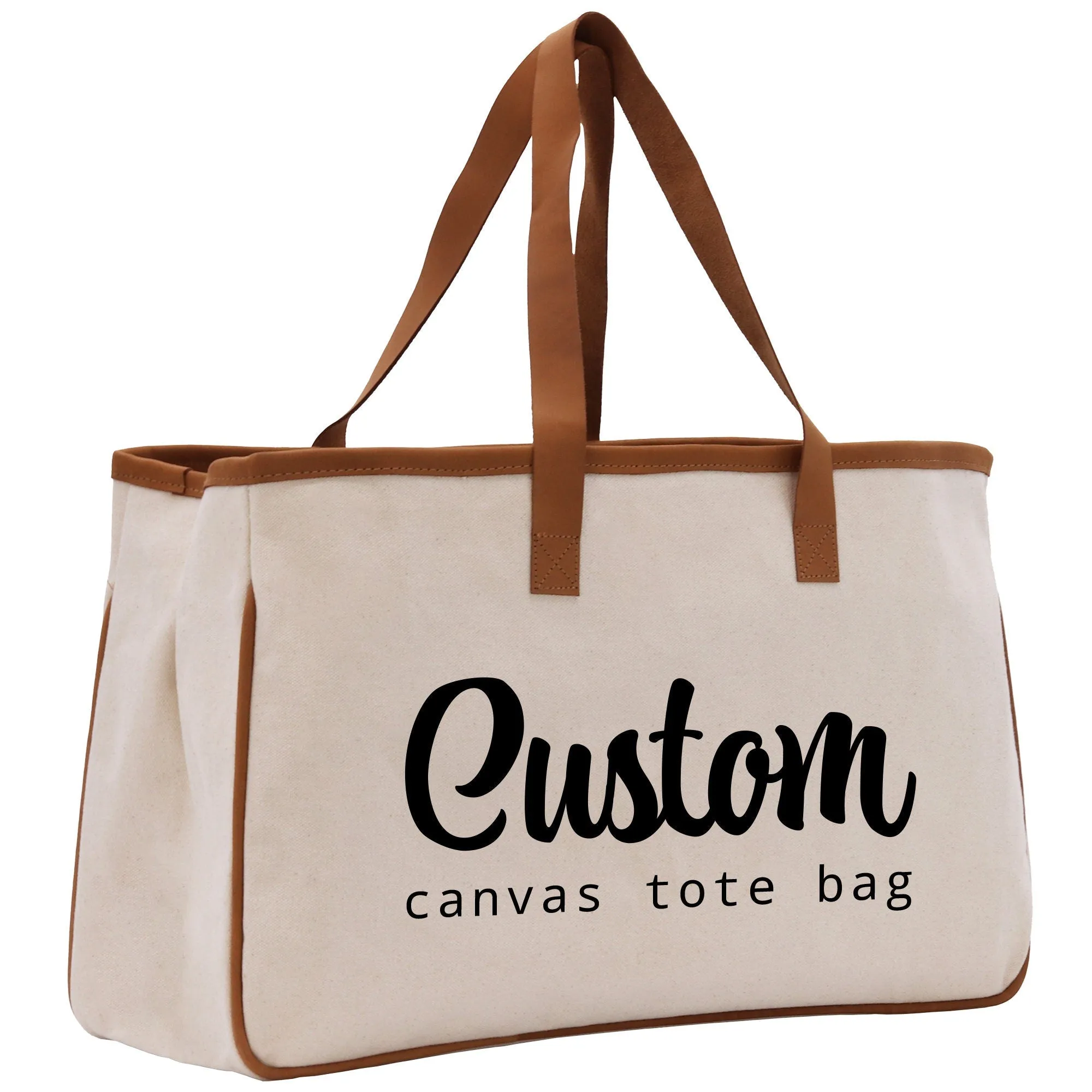 Wedding Custom Name Cotton Canvas Tote Bag Personalized Bridal Shower Gift Honeymoon Gift Customize Wedding Gift Bridesmaid Gift (PTB1015)