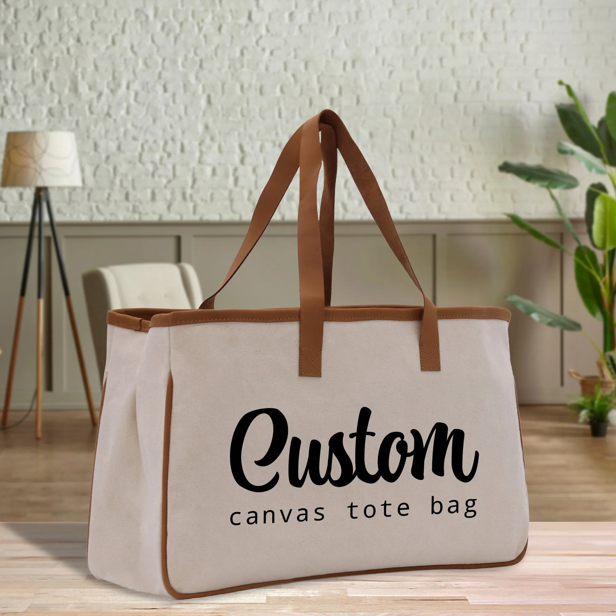 Wedding Custom Name Cotton Canvas Tote Bag Personalized Bridal Shower Gift Honeymoon Gift Customize Wedding Gift Bridesmaid Gift (PTB1015)